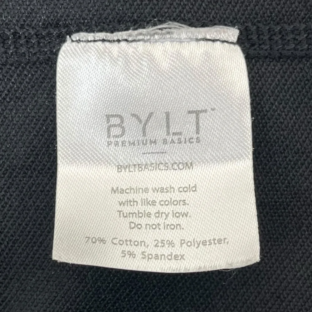 BYLT Premium‎ Basics Men Large Black Drop Cut Lux Long Sleeve Round Neck Shirt